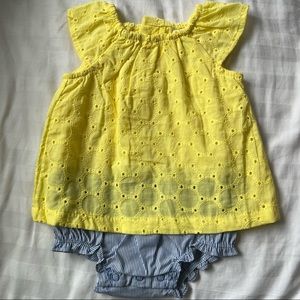 Carter’s Yellow and Seersucker One-Piece, 3 months